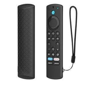 Remote Control Silicone Cover with Lanyard Black